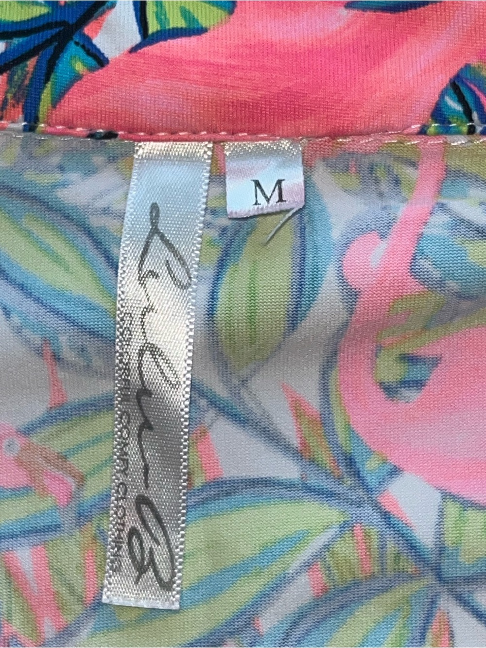 Lulu B Sleeveless Top Flamingo Tropical Resort Golf Coastal Athletic Tank Sz M - Picture 8 of 11